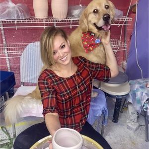 Plaid holiday blouse